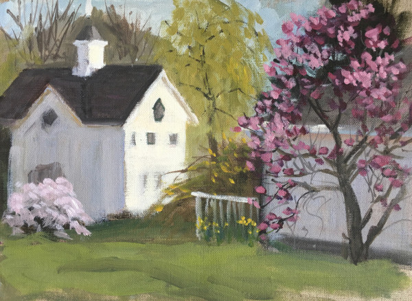 White Barn in Spring
