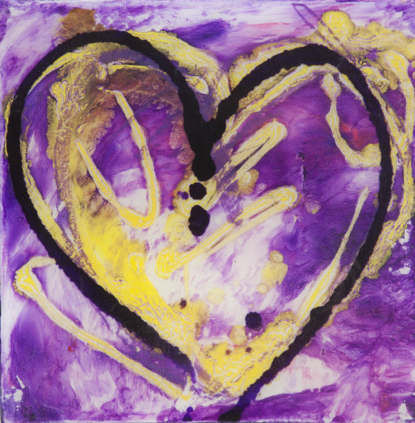 Loving Heart (Purple & Yellow) by Anne Labovitz