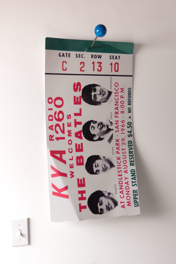 Beatles Ticket (blue pin) - A/P by Miles Jaffe