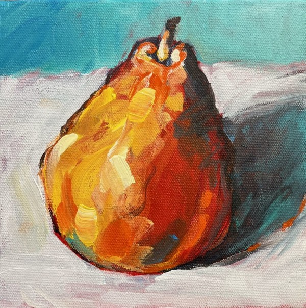 Red pear by Marcia Hoeck