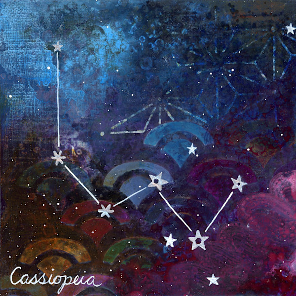 Constellation - Cassiopeia (labeled) by Heather Robinson, Image 2.