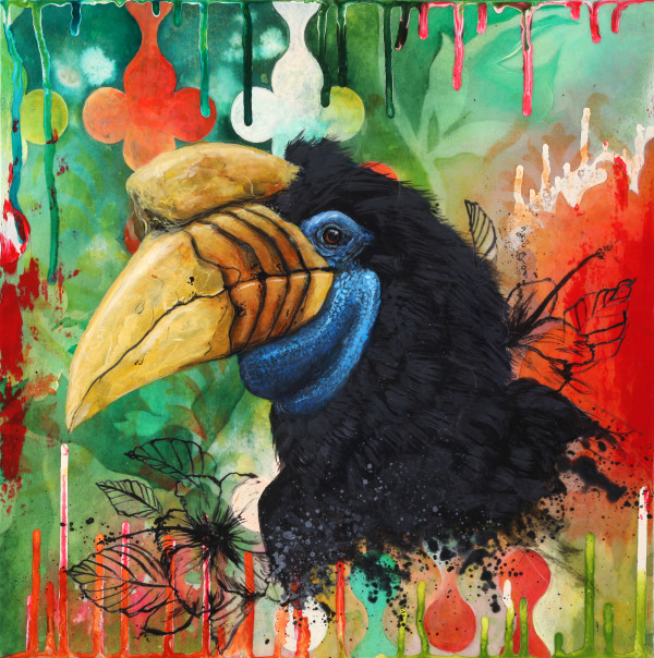 Mist and Shadow (Knobbed Hornbill) by Josh Coffy and Heather Robinson