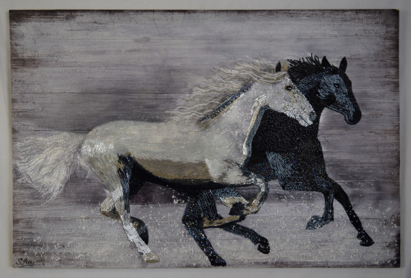 Into the Wind - horses by Sabrina Frey
