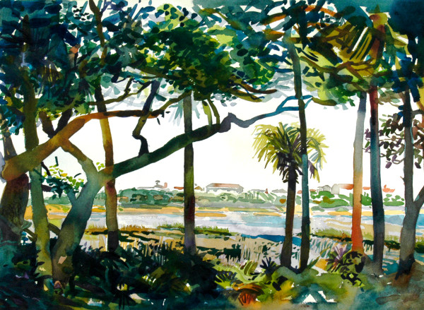 "Guana River II: The Outpost Painting " by Robert H. Leedy