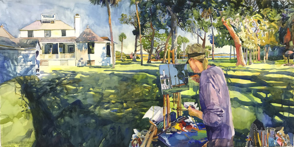 "Phil Sandusky at Kingsley Plantation, Fort George, Florida" by Robert H. Leedy