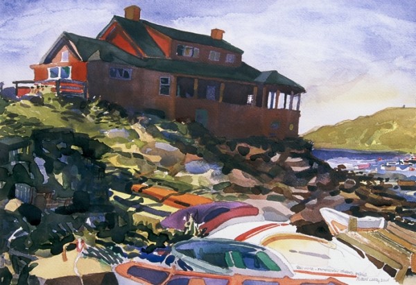 "Red House, Monhegan Island, Maine" by Robert H. Leedy