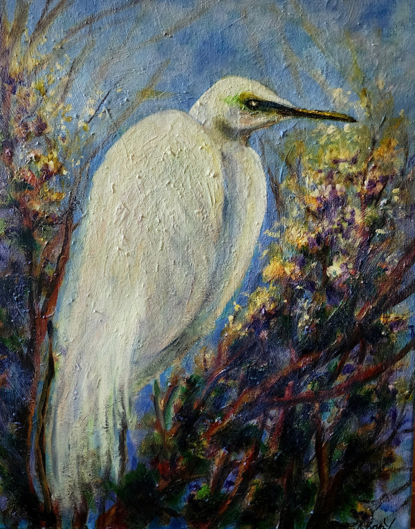 Egret On Patrol by Susan Bryant