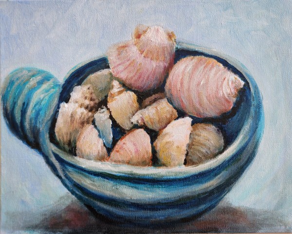 Shells in a Blue Bowl (SOLD) by Susan Bryant