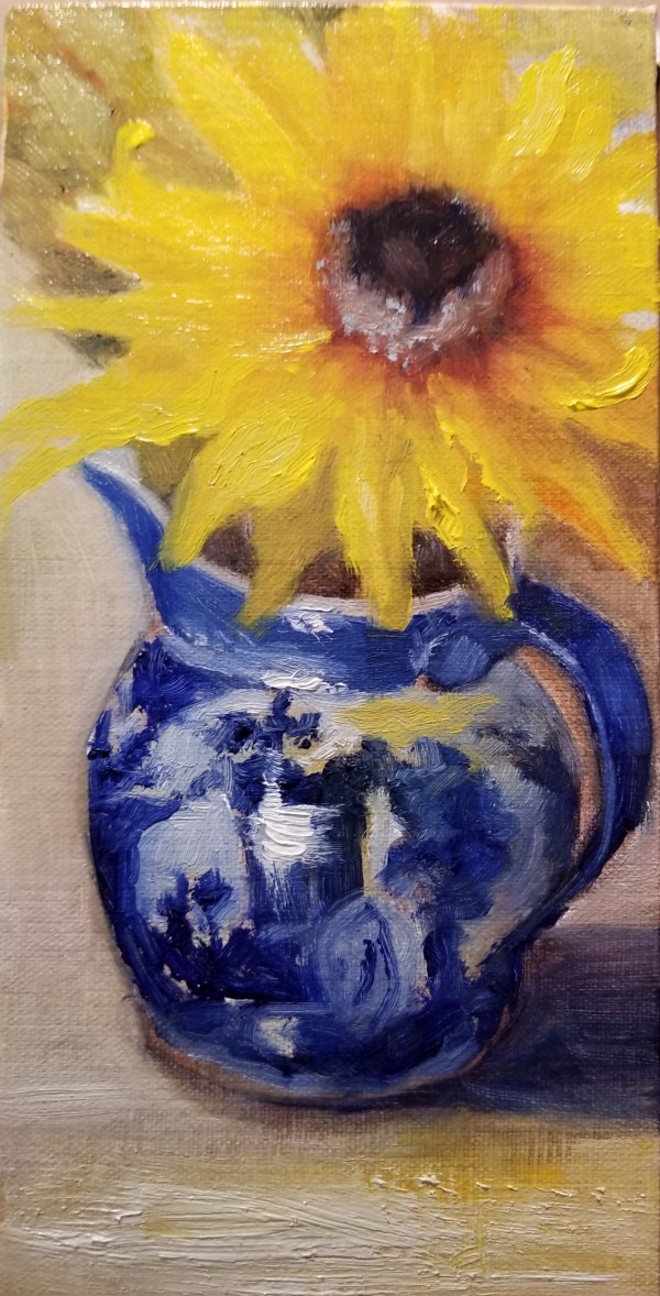 Sunflower in Flow Blue by Donna Pate