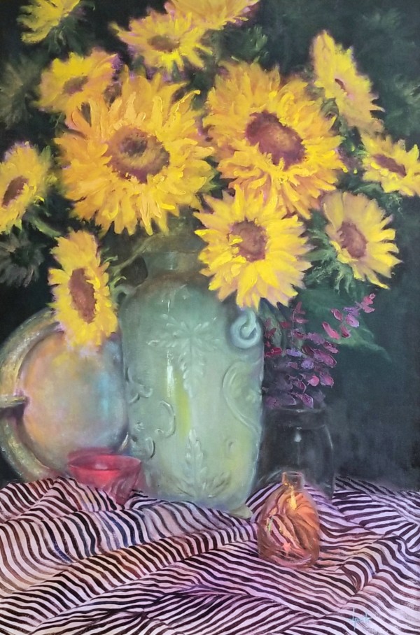 Still Life with Sunflowers by Donna Pate