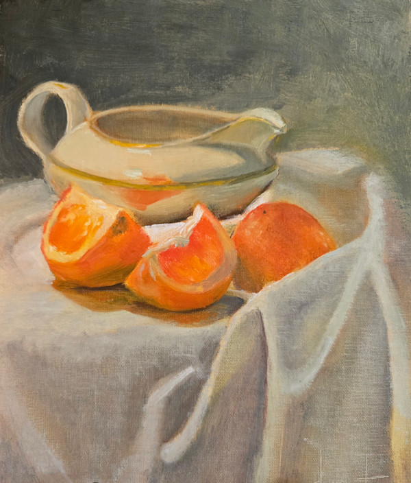 Cream Pitcher with Oranges by Donna Pate