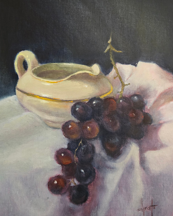 Cream Pitcher and Grapes by Donna Pate