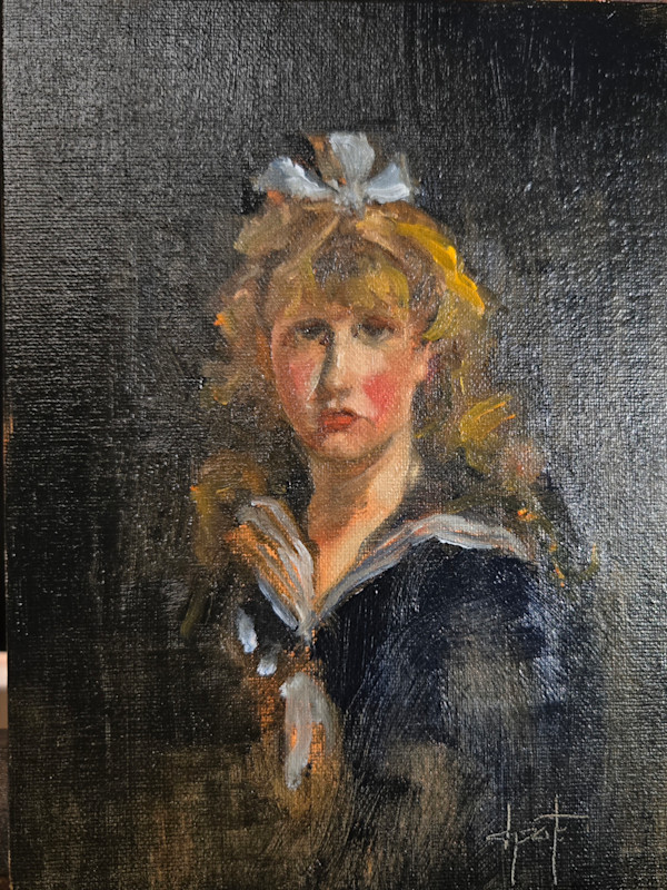 Portrait of a Young Girl,  after Sargent by Donna Pate