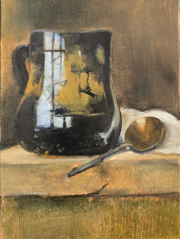 Still Life with Black Jug, after Emil Carlson by Donna Pate