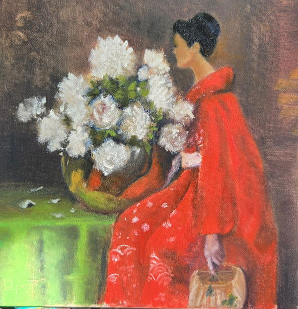 Spring Blooms-Peonies, after Wm Merritt Chase by Donna Pate