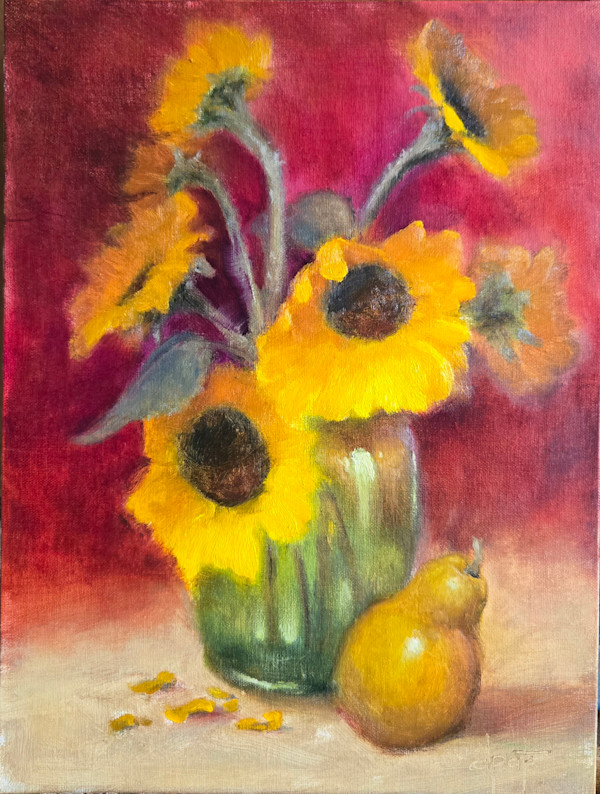 Still Life with Sunflowers by Donna Pate