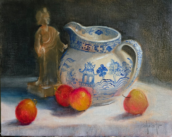 Chinese Pitcher with Plums by Donna Pate, Image 1.