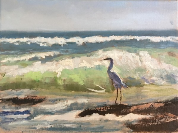 Heron By the Sea by Lina Ferrara
