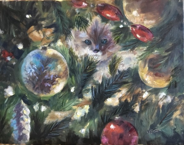 Christmas Kitty by Lina Ferrara