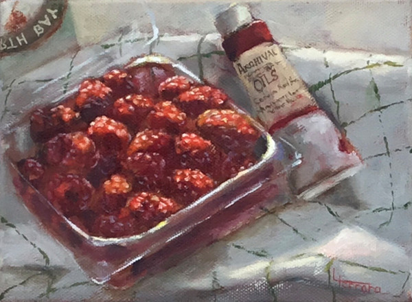 Red Raspberries by Lina Ferrara
