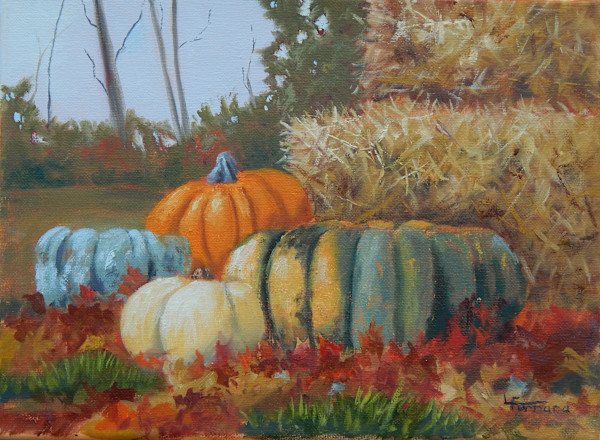 Pumpkins and Straw Bales Revisited by Lina Ferrara