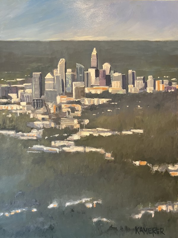 Approaching CLT by Mary Kamerer Impressionist Painting