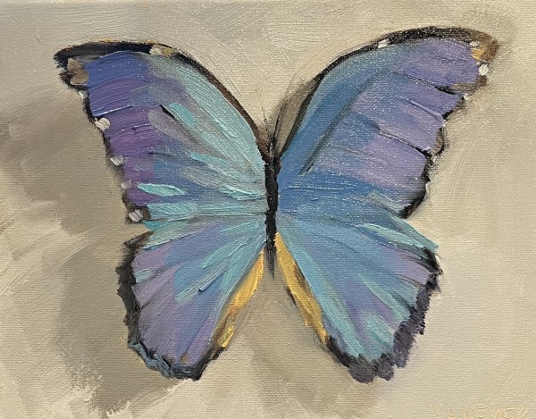 Blue Morpho by Mary Kamerer Impressionist Painting