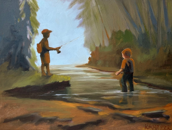 Casting Shadows and Lines by Mary Kamerer Impressionist Painting