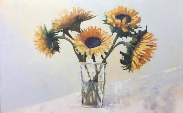 Sunflowers--Sunshine in a Vase by Mary Kamerer Impressionist Painting