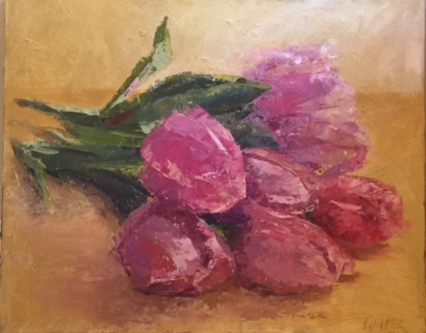 Resting Tulips by Mary Kamerer Impressionist Painting
