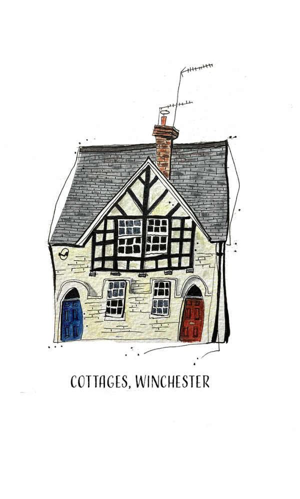 Cottages, Winchester by Helen Bennett