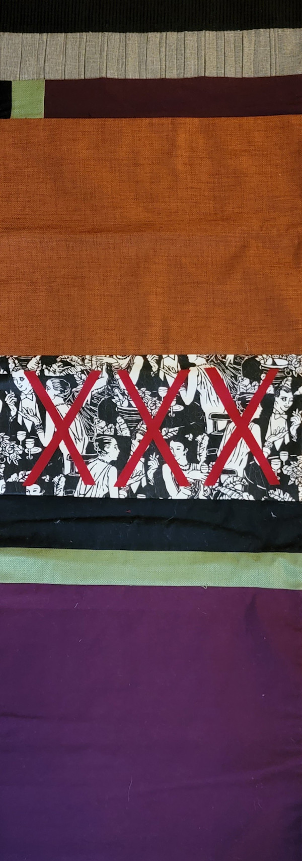 Fabric Collage Improv Kisses by Jude Barton, Image 1.