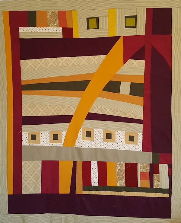 Fabric Collage Improv 3 by Jude Barton