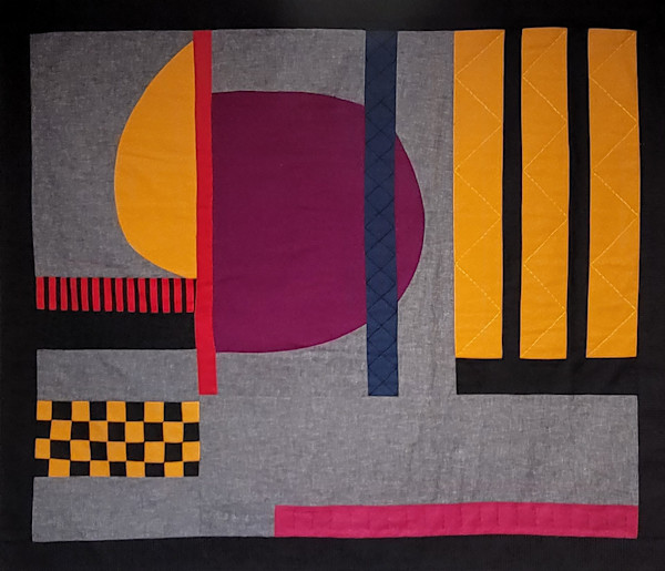 Fabric collage improv 9 by Jude Barton