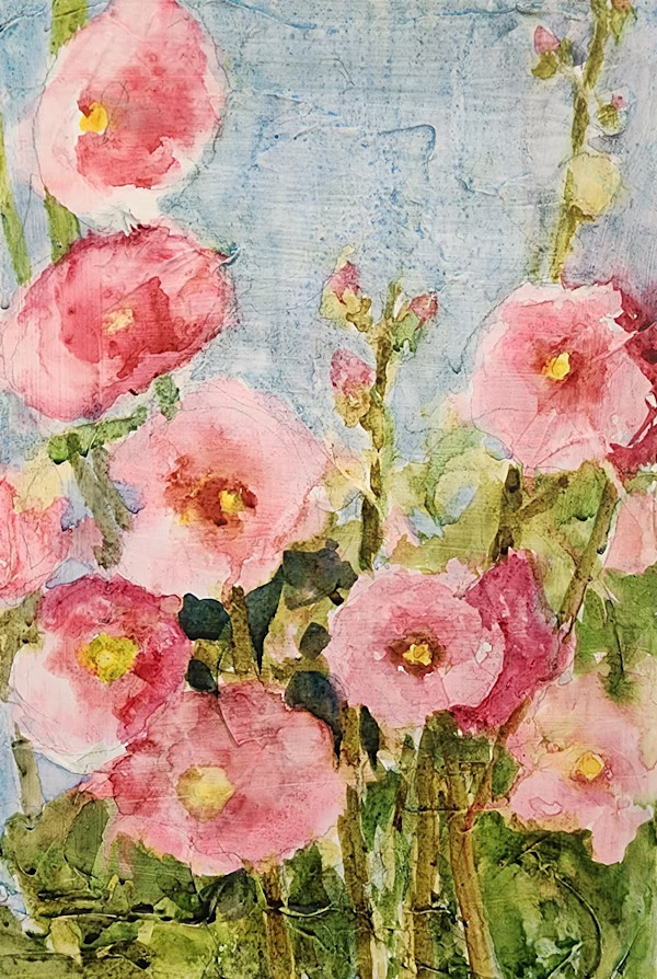 Hollyhocks by Sue Dion