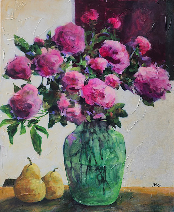 Peonies and Pears by Sue Dion