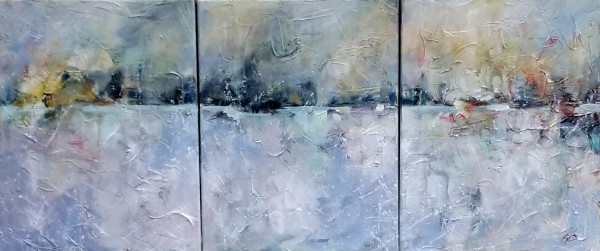 Skating On Thin Ice - Triptych by Sue Dion