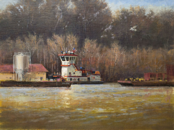 River Barge by David R. Anderson