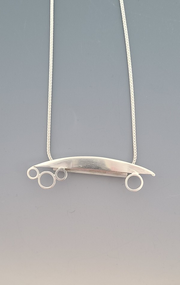 Sterling Half Moon with Rings Necklace by Susan Baez