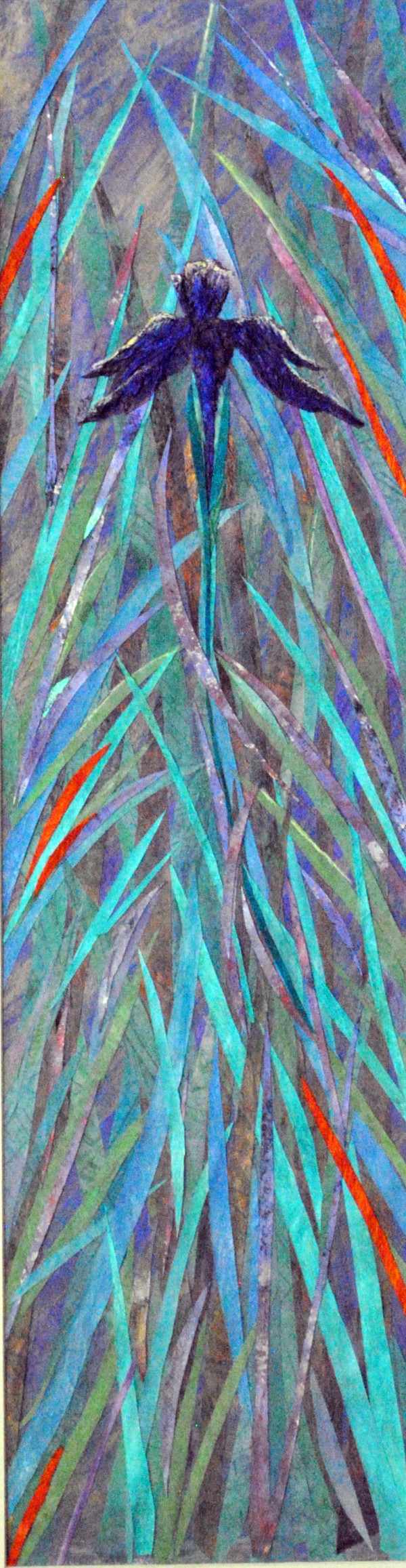 Wild Iris with Leaves of Grass (Framed Original) by Nancy Giffey