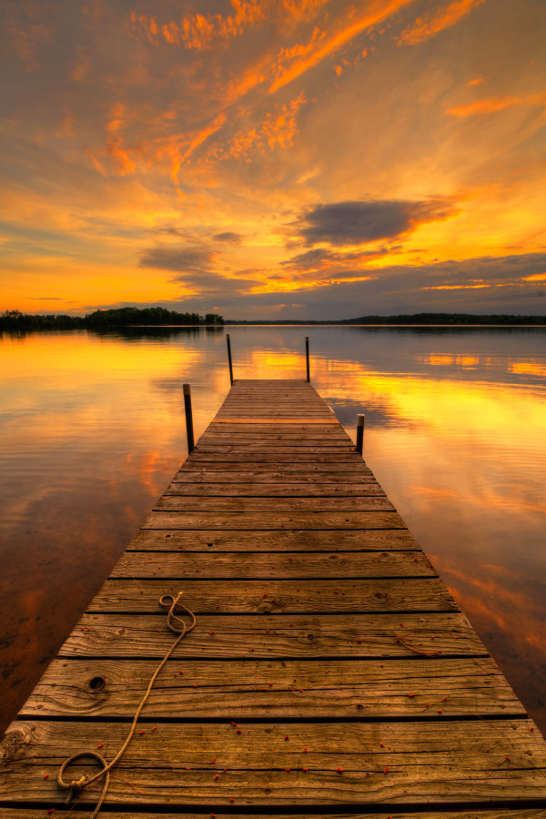 Dock at Sunrise (Framed Photograph) by Mike Murray