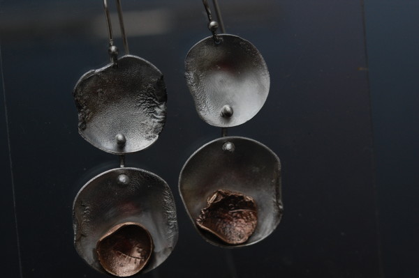 Melted edge disk Earrings by Susan Baez