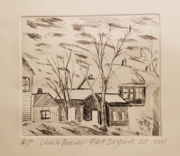 First Drypoint by Chuck Bauer