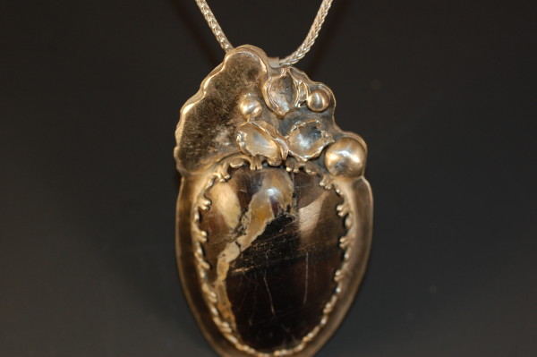 Ginko Leaf/Quartz Necklace by Susan Baez