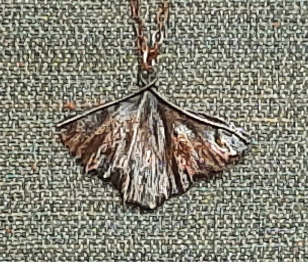 Electro-formed Black Ginko Leaf Necklace by Therese Miskulin