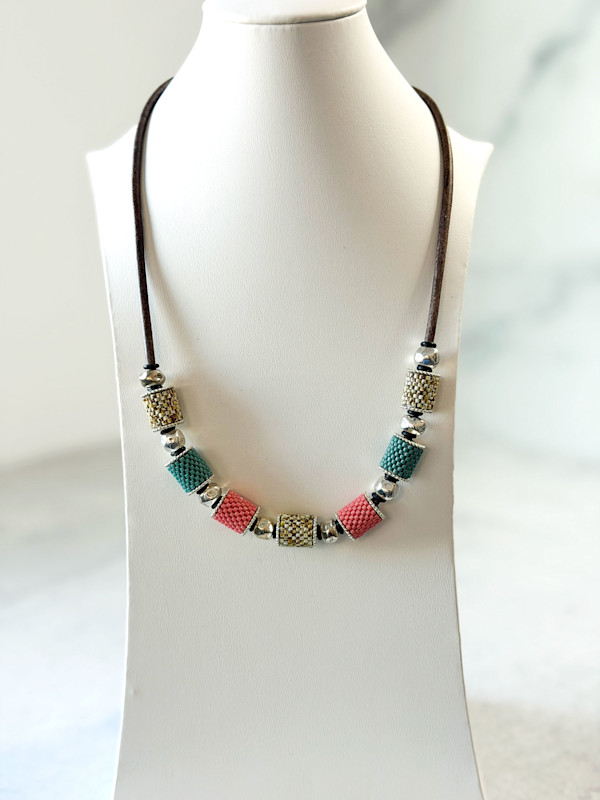 Multi-color Barrel Necklace by Diana Ferguson