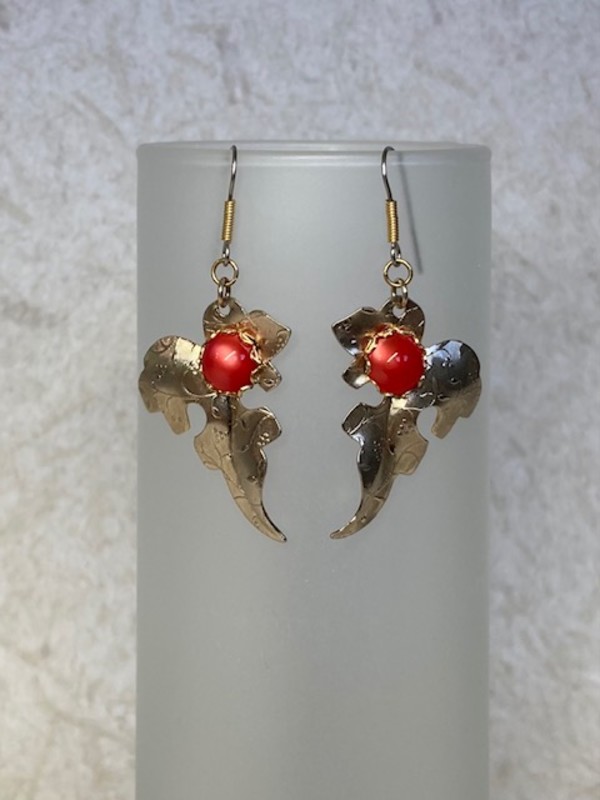 Vintage Red MoonGlo Earrings by Luann Roberts Smith