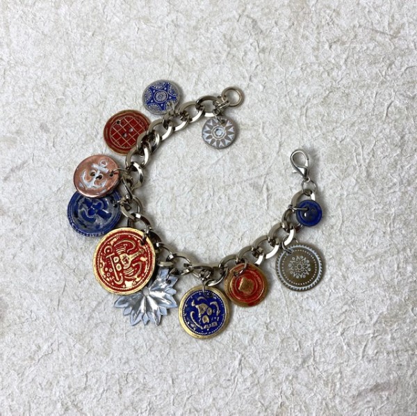 Red, White, and Blue Button Bracelet by Luann Roberts Smith