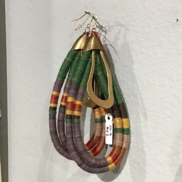 Acorn, Goldenrod, and Tansy Dyed Earrings by Jennifer Triolo