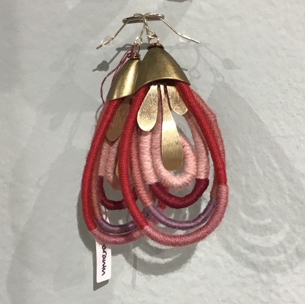 Amaranth Dyed Earrings by Jennifer Triolo
